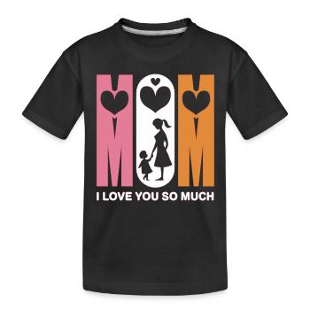 Heart for Mom - For the Best Mom - Kids' Premium Organic T-Shirt - black - Front