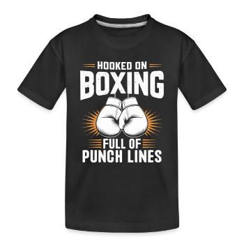 Accro à la boxe pleine de punchlines Boxer Sports - T-shirt bio Premium Enfant - noir - Devant