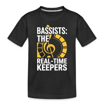 Bass Gitarrist Musiker Gear Funk Rock Jazz - Kinder Premium Bio T-Shirt - Schwarz - Vorne