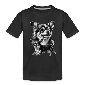 Chihuahua Charme: Liebevolle Begleiter im - Kinder Premium Bio T-Shirt - Schwarz - Vorne