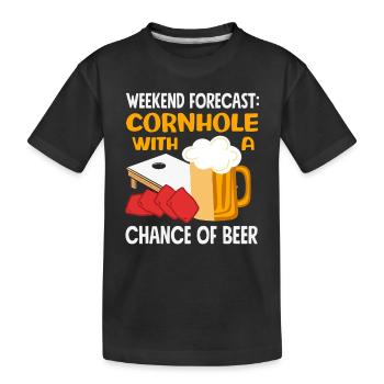 Prédiction du week-end des amateurs de cornhole - T-shirt bio Premium Enfant - noir - Devant