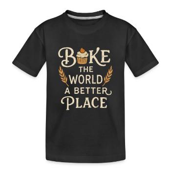 Back dich glücklich! - Kinder Premium Bio T-Shirt - Schwarz - Vorne