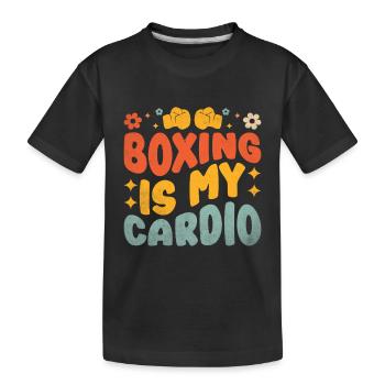 La boxe est mon cardio boxeur sport musculation gym - T-shirt bio Premium Enfant - noir - Devant