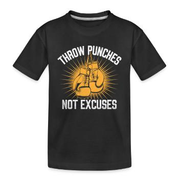 Lancer des coups de poing n’excuse pas Boxeur Sports Gymnase Athlète - T-shirt bio Premium Enfant - noir - Devant