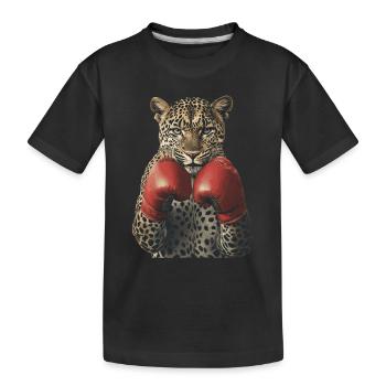 Leopard - Kinder Premium Bio T-Shirt - Schwarz - Vorne