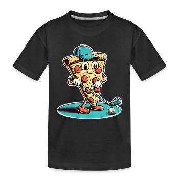 Golf Pizza - Kinder Premium Bio T-Shirt - Schwarz - Vorne