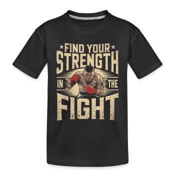 Trouvez votre force dans les sports de boxe de combat - T-shirt bio Premium Enfant - noir - Devant