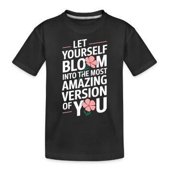 Unfold yourself to the best version of yourself - Kids' Premium Organic T-Shirt - black - Front