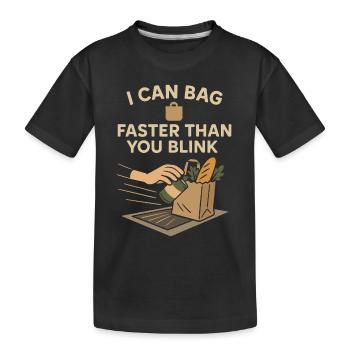 Der Wettbewerbsfähige Lebensmittelkäufer Fast Cart - Kinder Premium Bio T-Shirt - Schwarz - Vorne