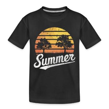 Sunset Forest Summer - Kids' Premium Organic T-Shirt - black - Front