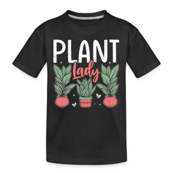Plant Lady - Kinder Premium Bio T-Shirt - Schwarz - Vorne