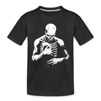 Un zombie en décomposition atteint sa poitrine - T-shirt bio Premium Enfant - noir - Devant