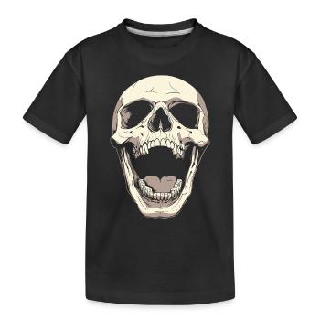 Crâne hurlant avec la langue – Art sombre - T-shirt bio Premium Enfant - noir - Devant
