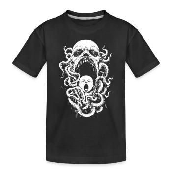 Tentakel-Albtraum mit Dämon und Baby - Kinder Premium Bio T-Shirt - Schwarz - Vorne
