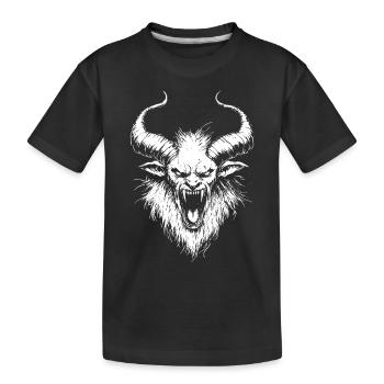 Démon avec des cornes - Conception d’horreur flagrante - T-shirt bio Premium Enfant - noir - Devant