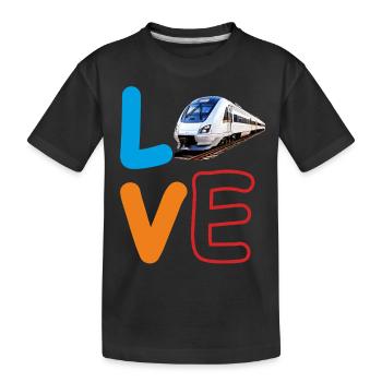 LOVE TRAIN TRAIN - Kids' Premium Organic T-Shirt - black - Front