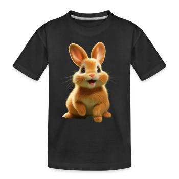 Osterhase - Kinder Premium Bio T-Shirt - Schwarz - Vorne