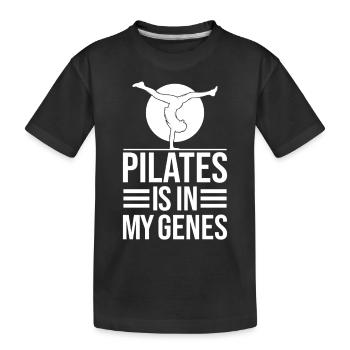 Pilates Enthusiasts Pilates Is In My Genes Pilates - Kinder Premium Bio T-Shirt - Schwarz - Vorne
