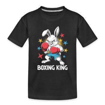 Un lapin Boxing King Boxer Sports Strength Gym - T-shirt bio Premium Enfant - noir - Devant