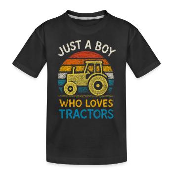 Tracteur Tracteur Agriculteur Conducteur de tracteur agricole - T-shirt bio Premium Enfant - noir - Devant
