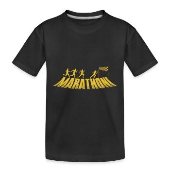 Läufer MARATHONI Laufen Lustiges Marathon - Kinder Premium Bio T-Shirt - Schwarz - Vorne