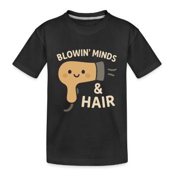 coiffeur disant blowin' minds coiffure cadeau de coiffeur - T-shirt bio Premium Enfant - noir - Devant
