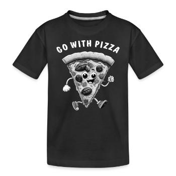 LA PIZZA VA AVEC LA PIZZA - T-shirt bio Premium Enfant - noir - Devant