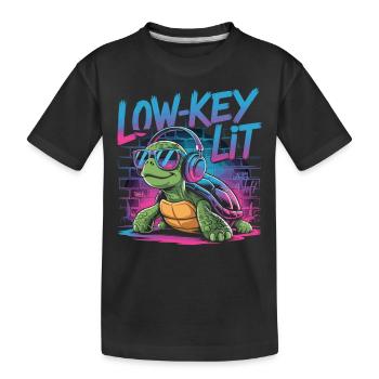 Low-Key Lit Schildkröte - Kinder Premium Bio T-Shirt - Schwarz - Vorne