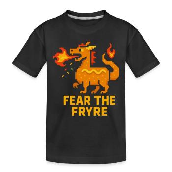 Fear the Fryre Corn Dog Dragon Pixel - Kinder Premium Bio T-Shirt - Schwarz - Vorne