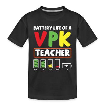 Autonomie de la batterie d’un enseignant VPK - T-shirt bio Premium Enfant - noir - Devant
