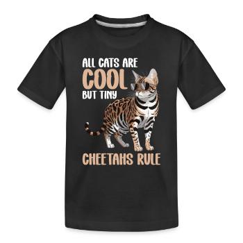 Tous les chats sont cool, mais de minuscules guépards - T-shirt bio Premium Enfant - noir - Devant