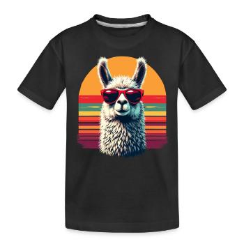 Lunettes de soleil rétro alpaga lama bande dessinée Andes Cool - T-shirt bio Premium Enfant - noir - Devant