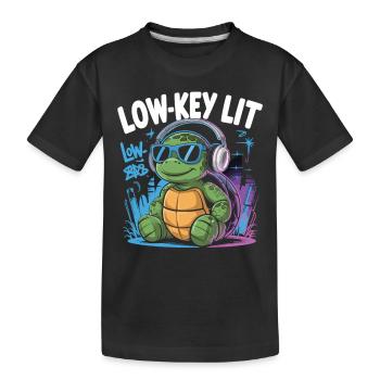 Crapaud relaxant dans un style discret - T-shirt bio Premium Enfant - noir - Devant