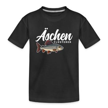 Äschen Flüsterer - Kinder Premium Bio T-Shirt - Schwarz - Vorne