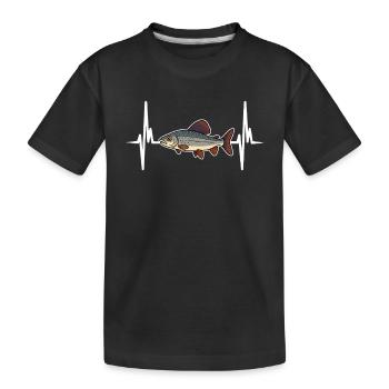 Äschen Angeln - Kinder Premium Bio T-Shirt - Schwarz - Vorne
