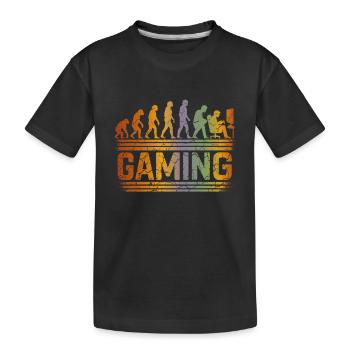 Evolution Gaming Shirt - Kinder Premium Bio T-Shirt - Schwarz - Vorne