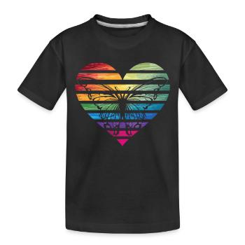 Freiheit im Herz mit Schmetterling - Kinder Premium Bio T-Shirt - Schwarz - Vorne