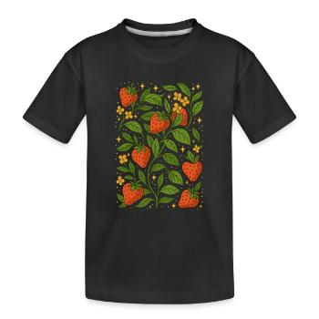 Fraise Amour Été - T-shirt bio Premium Enfant - noir - Devant
