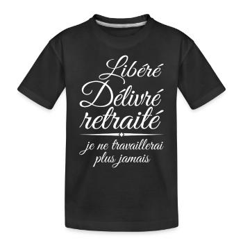 Released Issued Retired, Retirement Gift, Retired - Kids' Premium Organic T-Shirt - black - Front