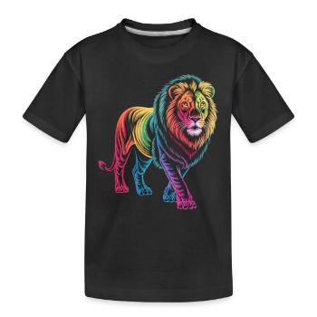 Le Lion dans le jeu des couleurs - T-shirt bio Premium Enfant - noir - Devant