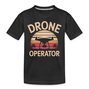 Drohnenpilot Retro Look - Kinder Premium Bio T-Shirt - Schwarz - Vorne