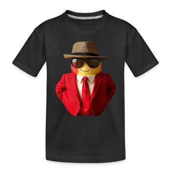 Apfel - Kinder Premium Bio T-Shirt - Schwarz - Vorne