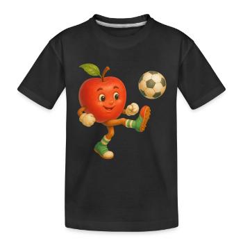 Apfel - Kinder Premium Bio T-Shirt - Schwarz - Vorne
