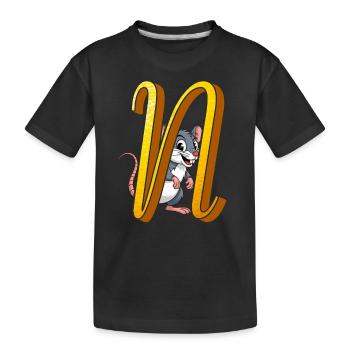 LETTRE N - T-shirt bio Premium Enfant - noir - Devant
