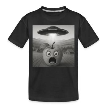Apfel - Kinder Premium Bio T-Shirt - Schwarz - Vorne