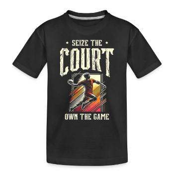Ergreifen Sie das Spielfeld Besitzen Sie das Spiel Handball Sport - Kinder Premium Bio T-Shirt - Schwarz - Vorne