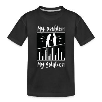 Statistician My Problem My Solution Pictogram Mom - Kids' Premium Organic T-Shirt - black - Front