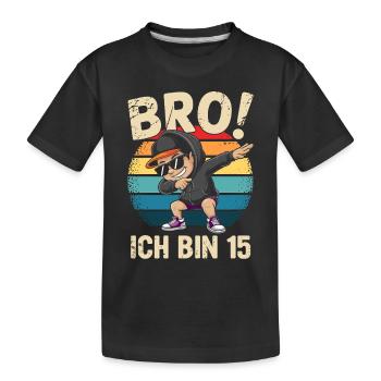 15. Geburtstag Junge Mädchen 15 Jahre 2010 Lustig - Kinder Premium Bio T-Shirt - Schwarz - Vorne