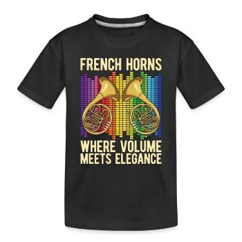 Cors français où le volume rencontre la fanfare - T-shirt bio Premium Enfant - noir - Devant