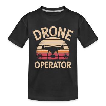 Drohnenpilot Sonnenuntergang - Kinder Premium Bio T-Shirt - Schwarz - Vorne